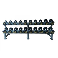 Комплект полиуретановых гантелей 2,5-25кг (10пар) со стойкой FITEX